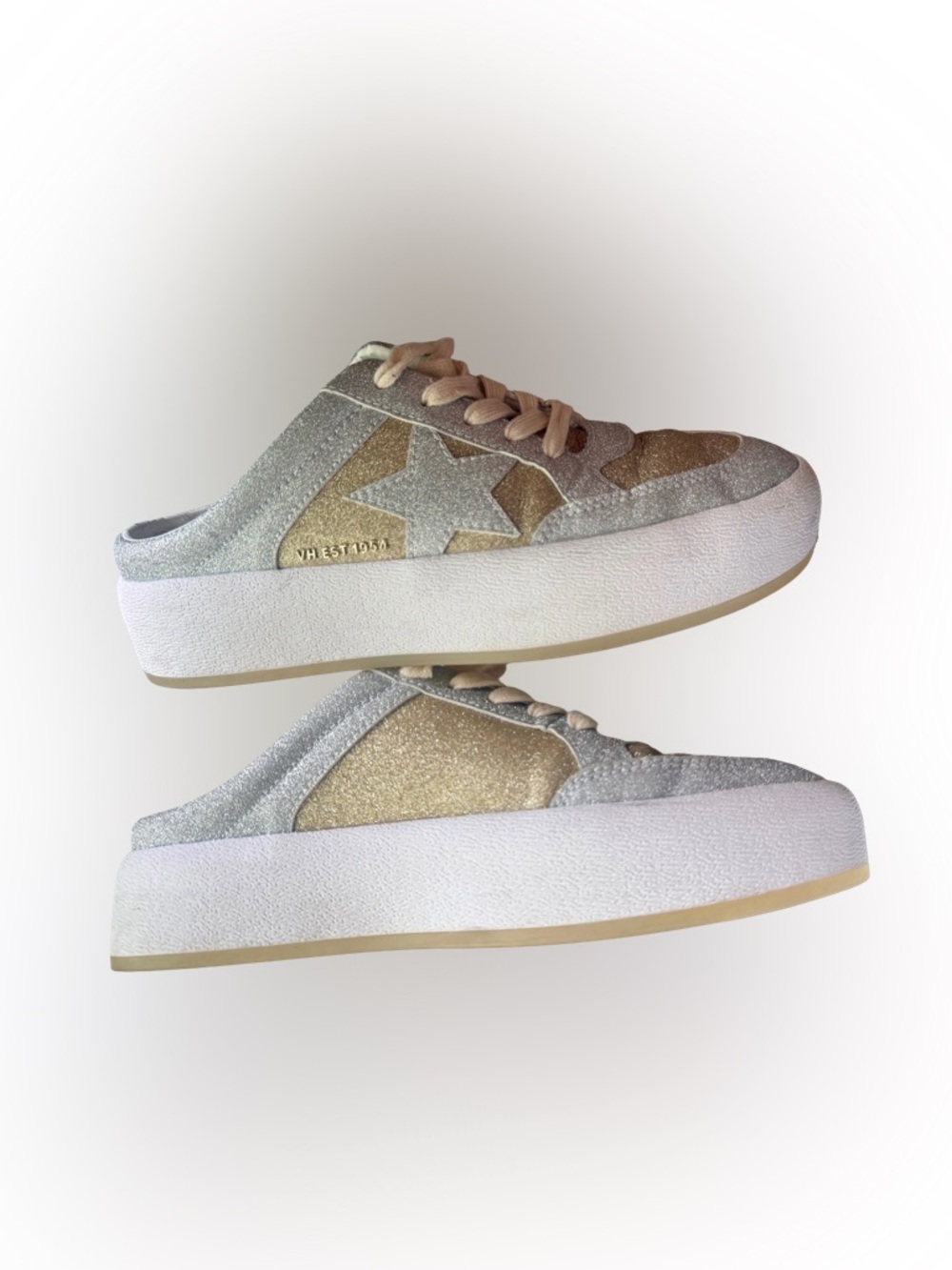 Vintage Havana Gold and Silver Val Glitter Platform Sneakers- Size 9 - Picture 6 of 6